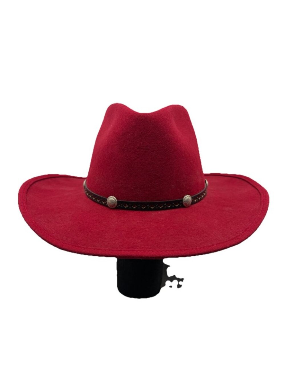 Sheplers L 7 1/4 Red 100% Pure Wool Western Cowboy Hat Made in USA Leather Band - Picture 4 of 11